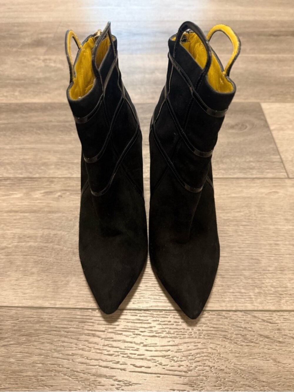 Charlotte Olympia Suede Boots black Lucinda pointed toe heeled boots size 36 - Picture 4 of 11
